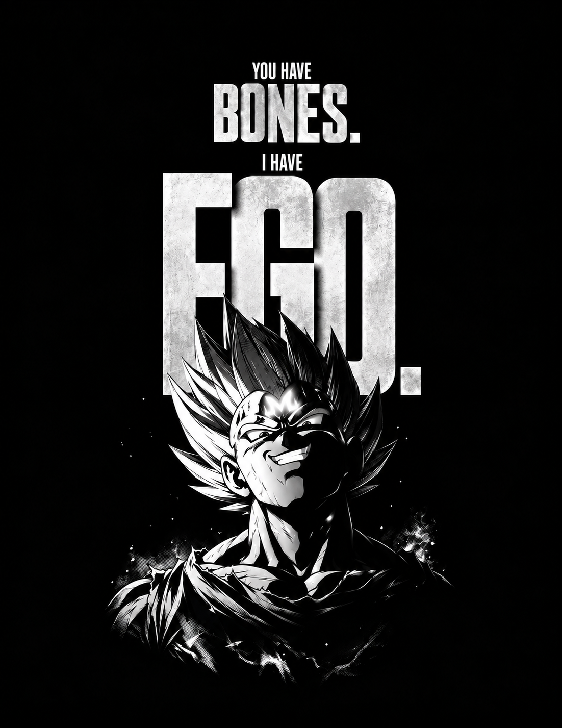 Ego Saiyan Vegeta – Camiseta Oversize Negra